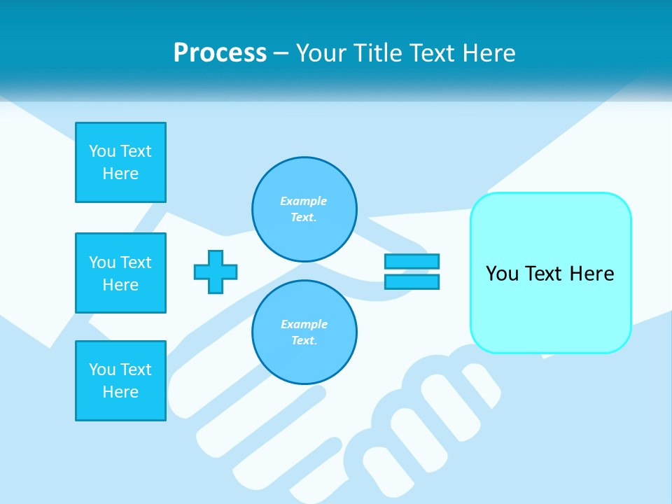 Two Hands Shaking Each Other Over A Blue Background PowerPoint Template