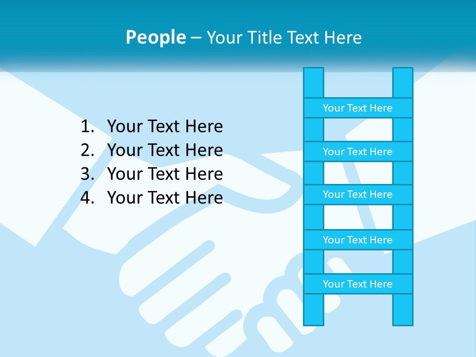 Two Hands Shaking Each Other Over A Blue Background PowerPoint Template