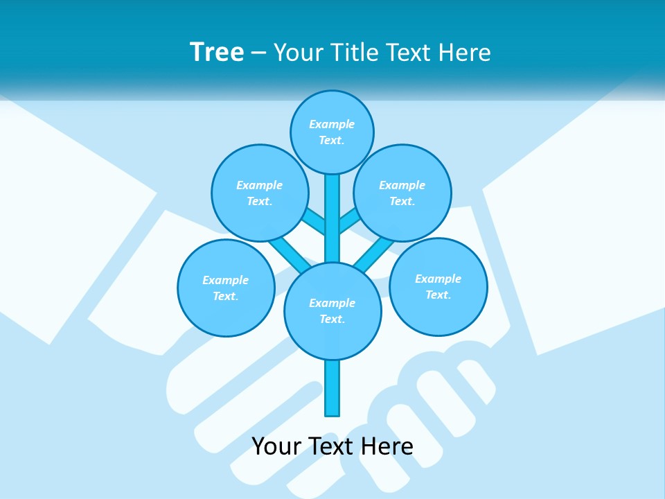 Two Hands Shaking Each Other Over A Blue Background PowerPoint Template