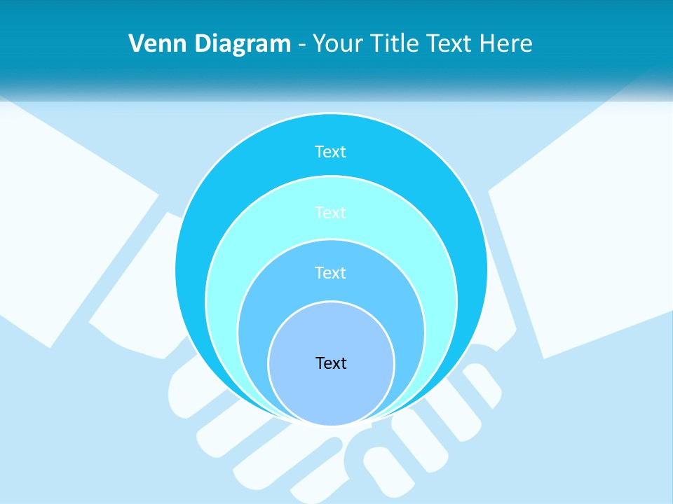 Two Hands Shaking Each Other Over A Blue Background PowerPoint Template