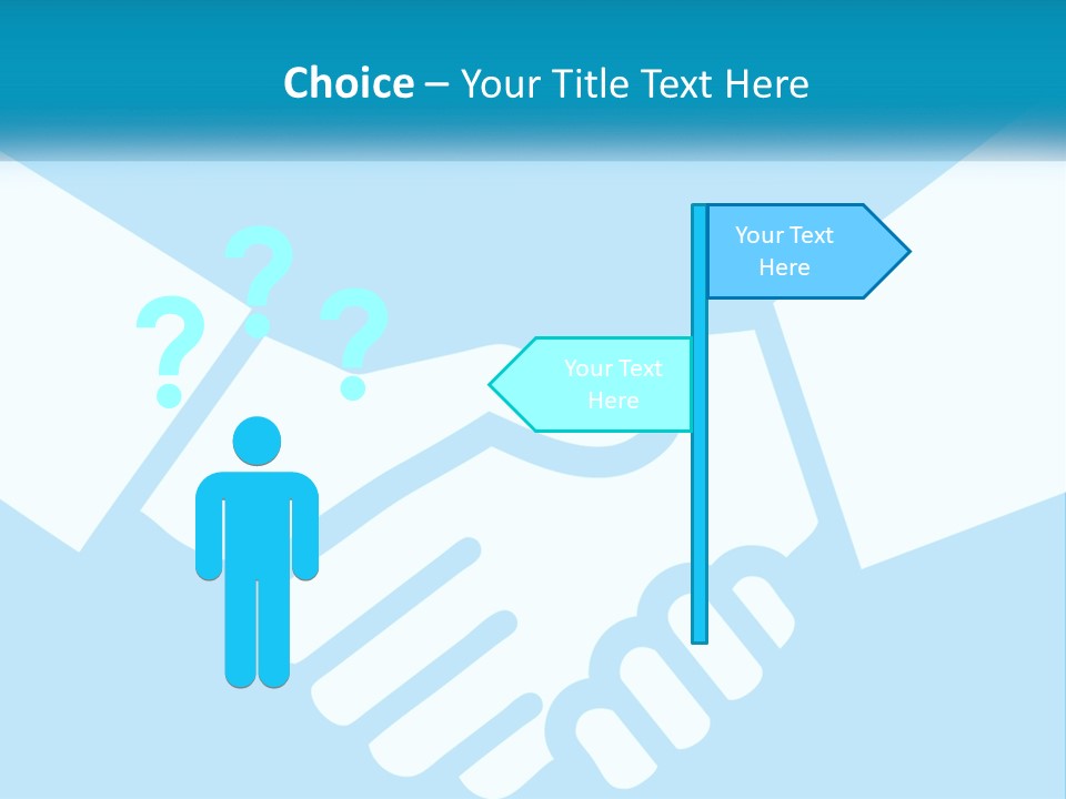 Two Hands Shaking Each Other Over A Blue Background PowerPoint Template