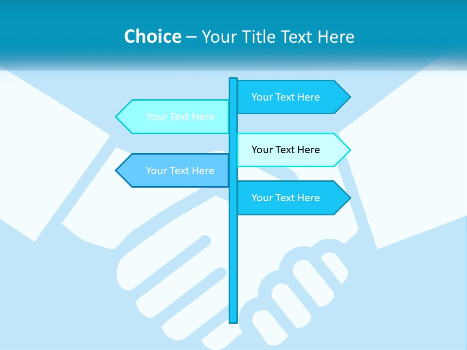 Two Hands Shaking Each Other Over A Blue Background PowerPoint Template