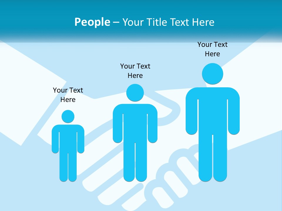 Two Hands Shaking Each Other Over A Blue Background PowerPoint Template