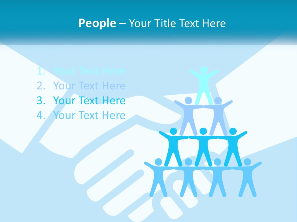 Two Hands Shaking Each Other Over A Blue Background PowerPoint Template