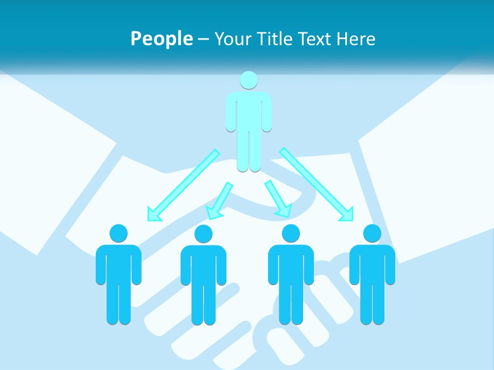 Two Hands Shaking Each Other Over A Blue Background PowerPoint Template