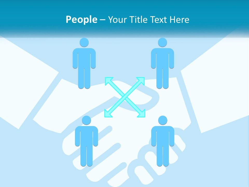 Two Hands Shaking Each Other Over A Blue Background PowerPoint Template