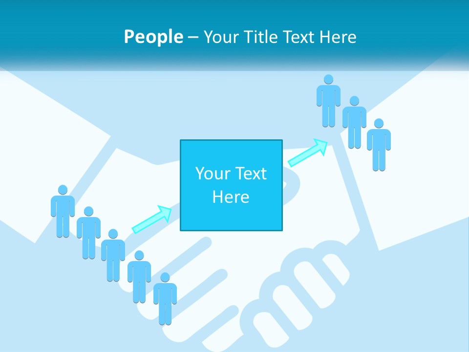 Two Hands Shaking Each Other Over A Blue Background PowerPoint Template