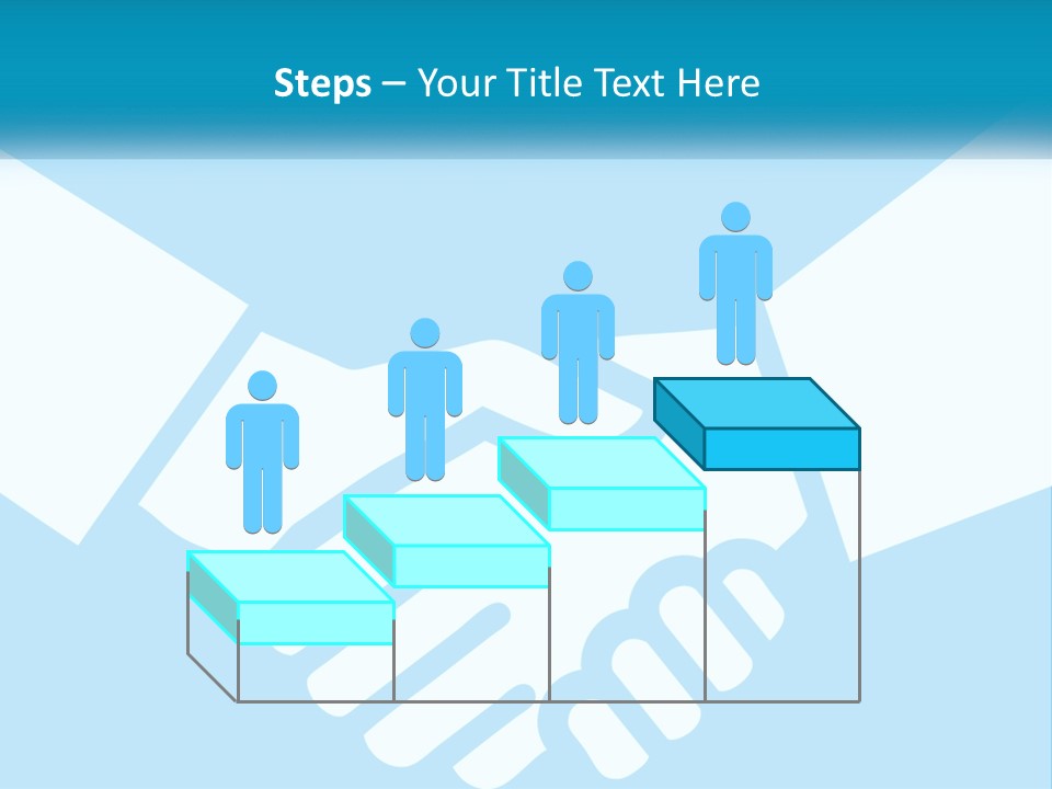 Two Hands Shaking Each Other Over A Blue Background PowerPoint Template