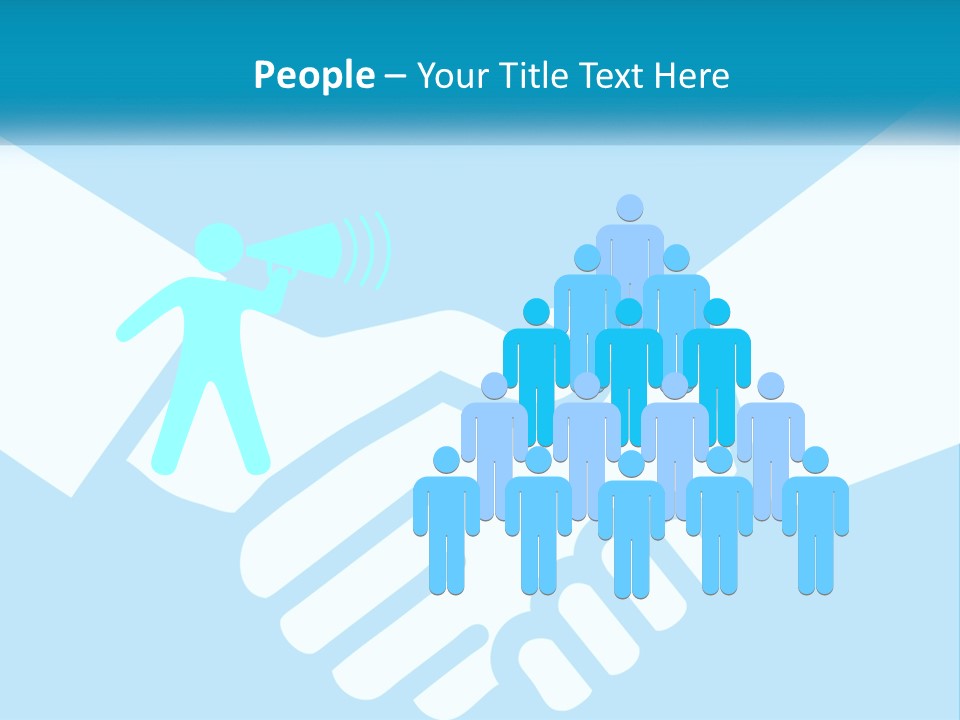 Two Hands Shaking Each Other Over A Blue Background PowerPoint Template