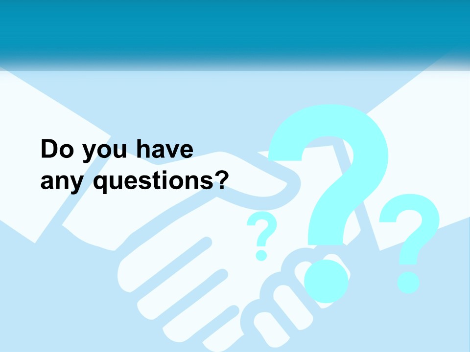 Two Hands Shaking Each Other Over A Blue Background PowerPoint Template