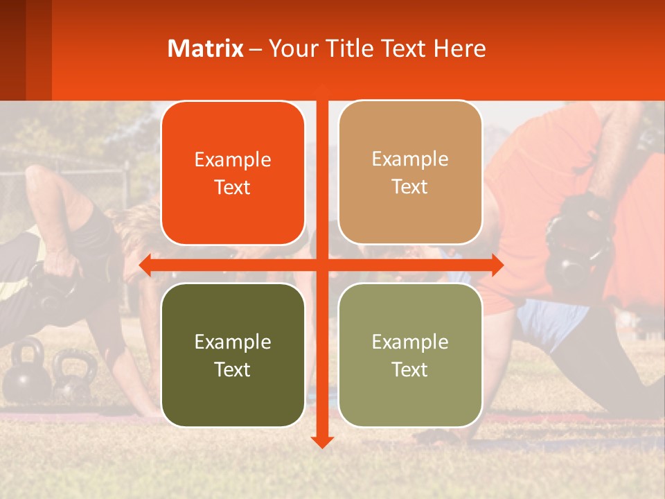 A Group Of People Doing Push Ups With Kettles PowerPoint Template