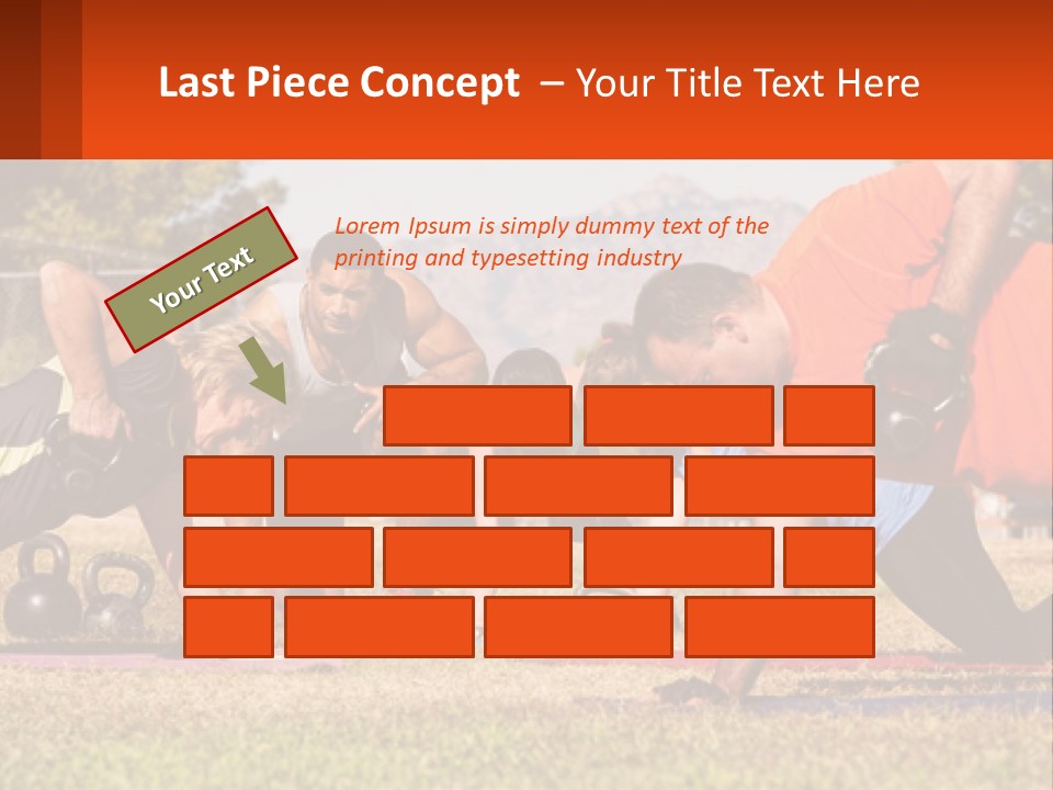 A Group Of People Doing Push Ups With Kettles PowerPoint Template