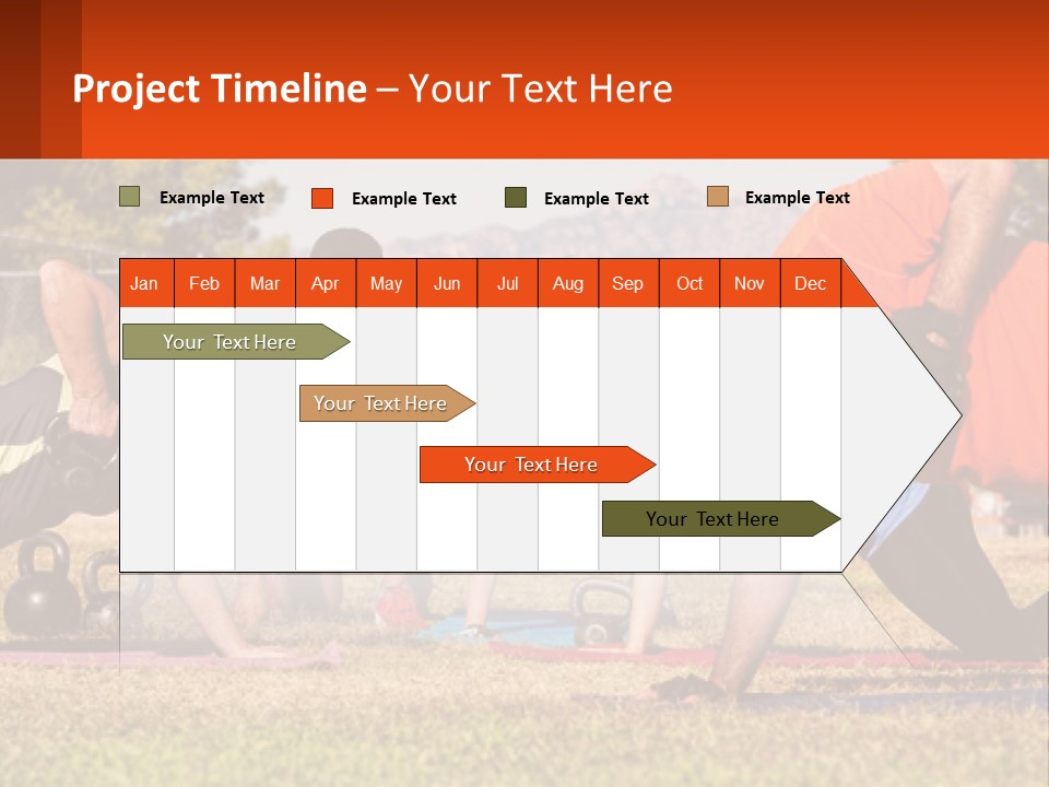 A Group Of People Doing Push Ups With Kettles PowerPoint Template