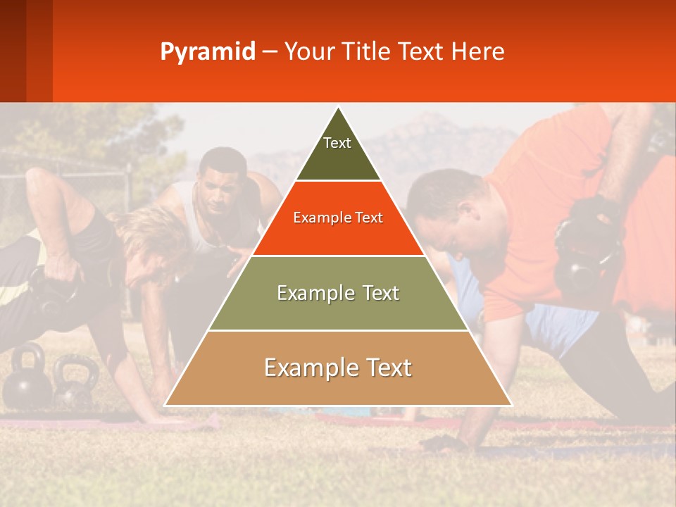 A Group Of People Doing Push Ups With Kettles PowerPoint Template