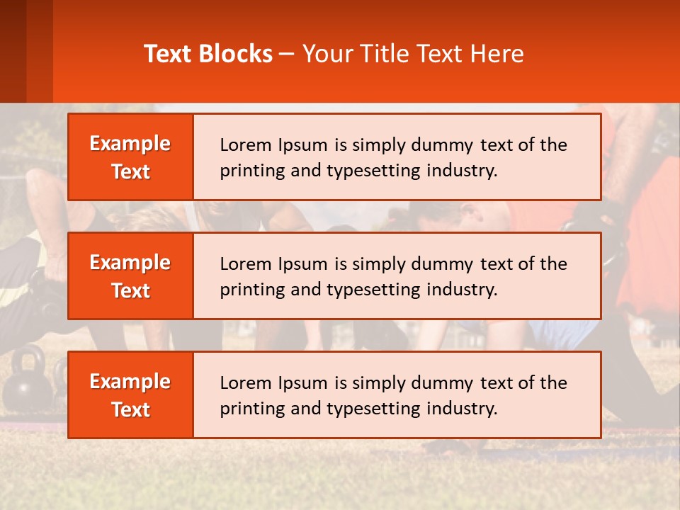 A Group Of People Doing Push Ups With Kettles PowerPoint Template