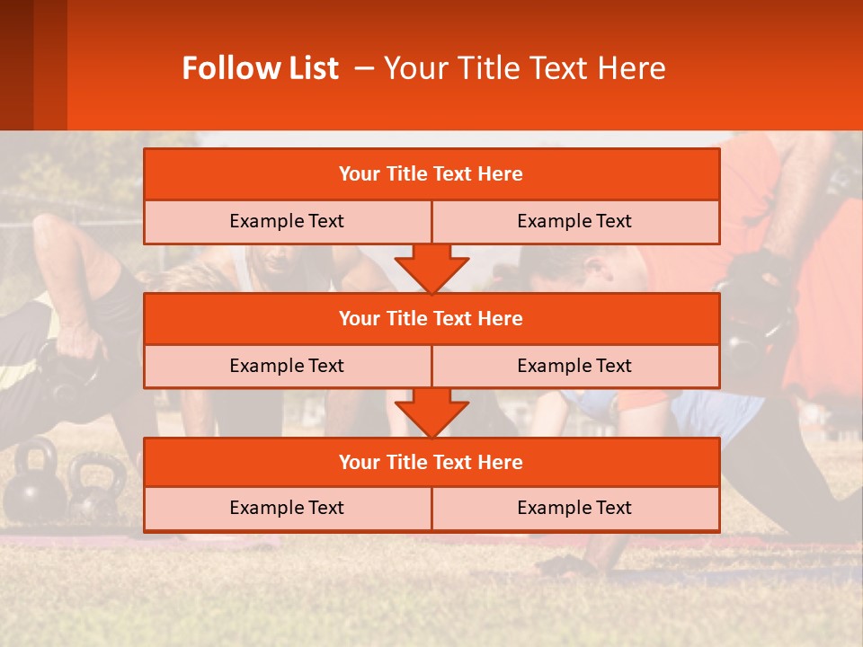 A Group Of People Doing Push Ups With Kettles PowerPoint Template
