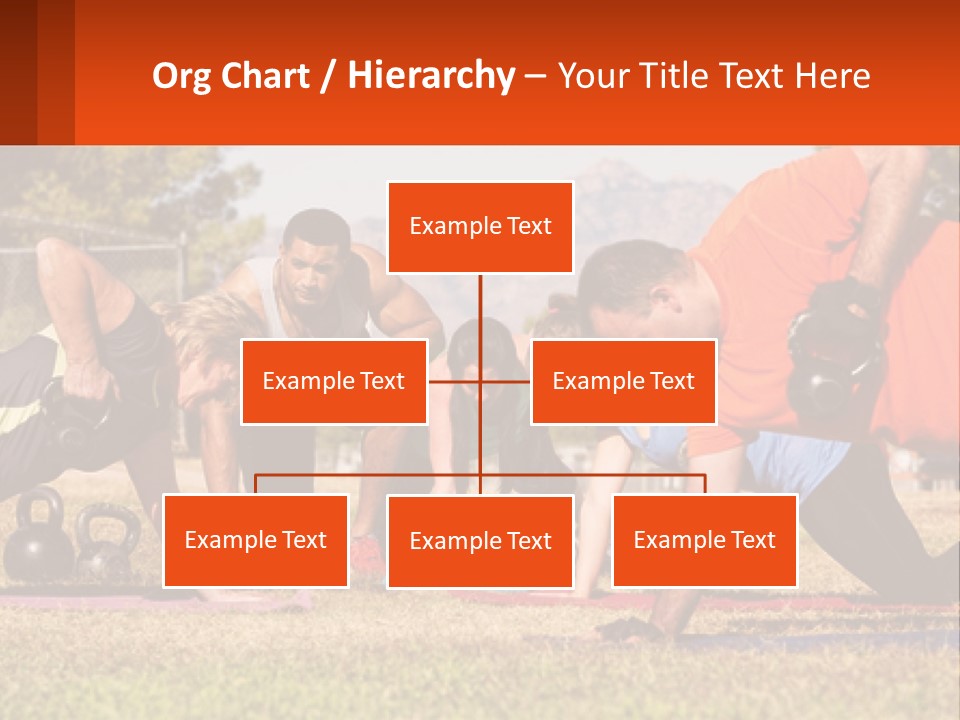 A Group Of People Doing Push Ups With Kettles PowerPoint Template