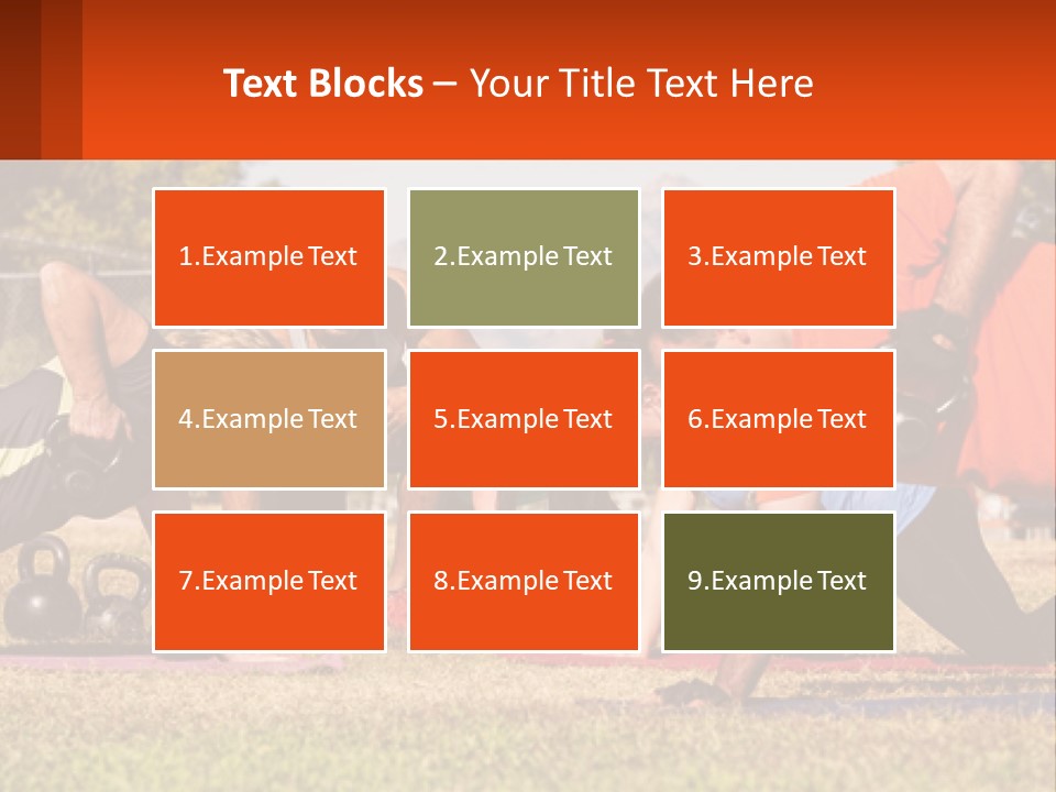 A Group Of People Doing Push Ups With Kettles PowerPoint Template