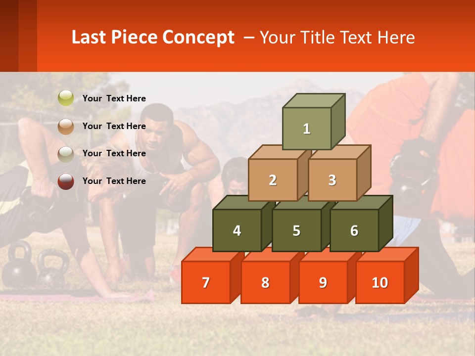 A Group Of People Doing Push Ups With Kettles PowerPoint Template