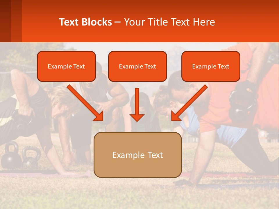 A Group Of People Doing Push Ups With Kettles PowerPoint Template