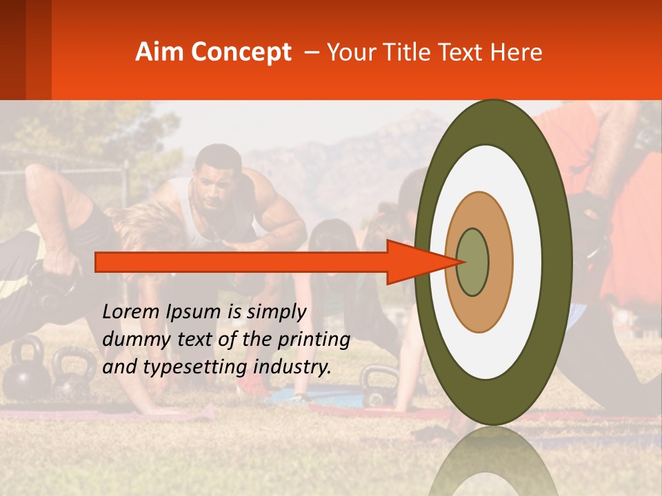 A Group Of People Doing Push Ups With Kettles PowerPoint Template