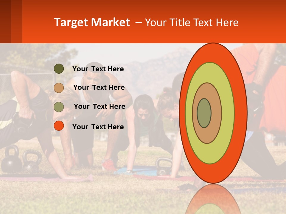 A Group Of People Doing Push Ups With Kettles PowerPoint Template