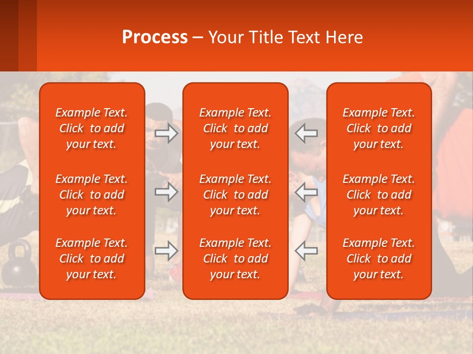 A Group Of People Doing Push Ups With Kettles PowerPoint Template
