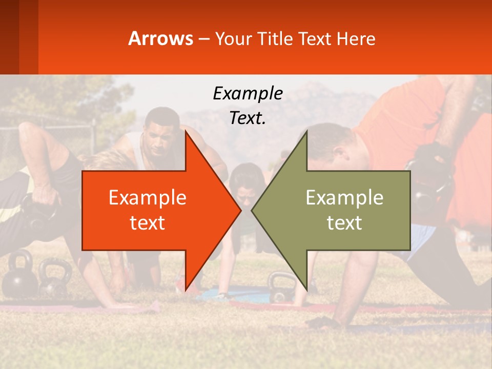 A Group Of People Doing Push Ups With Kettles PowerPoint Template