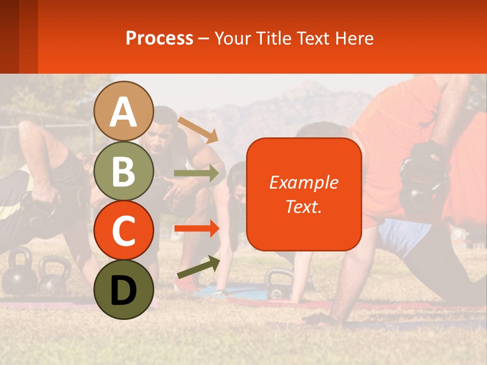 A Group Of People Doing Push Ups With Kettles PowerPoint Template