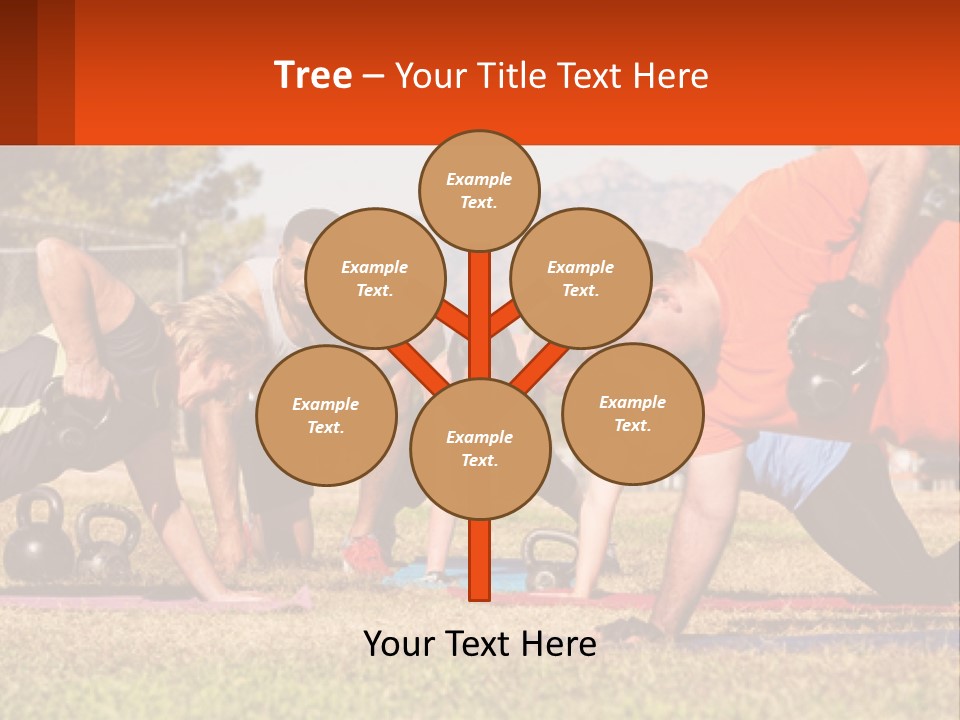 A Group Of People Doing Push Ups With Kettles PowerPoint Template