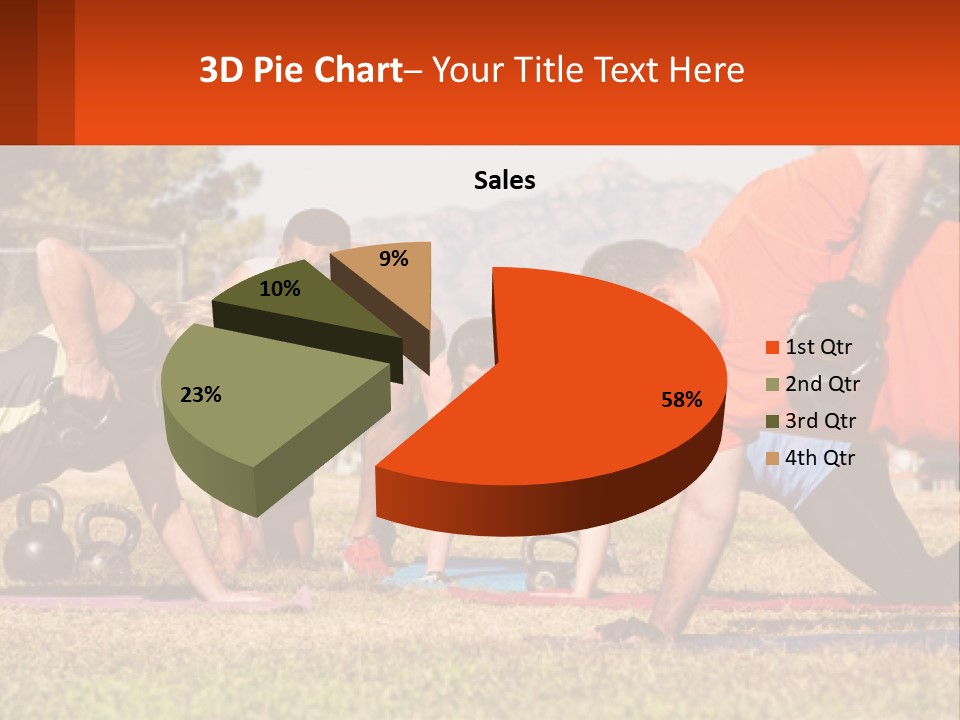 A Group Of People Doing Push Ups With Kettles PowerPoint Template