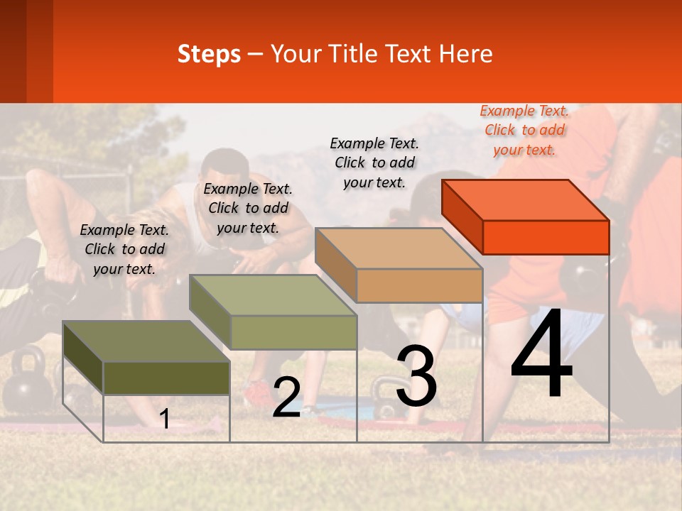 A Group Of People Doing Push Ups With Kettles PowerPoint Template