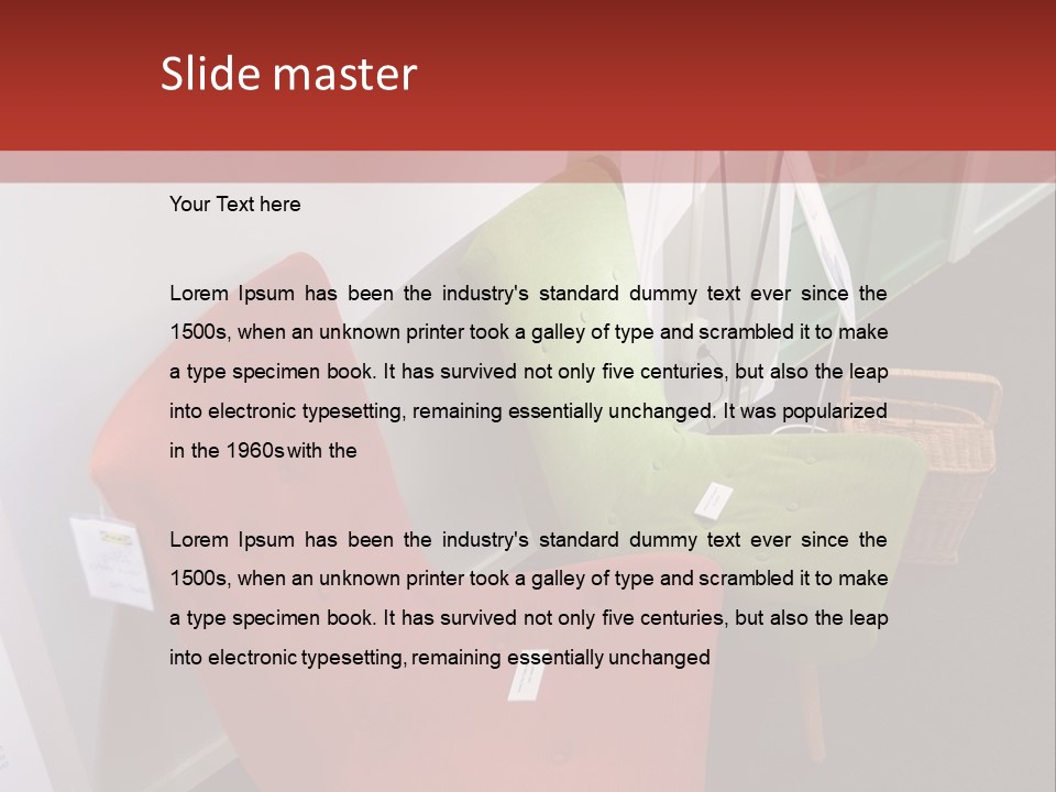 A Red Chair Sitting Next To A Green Chair PowerPoint Template