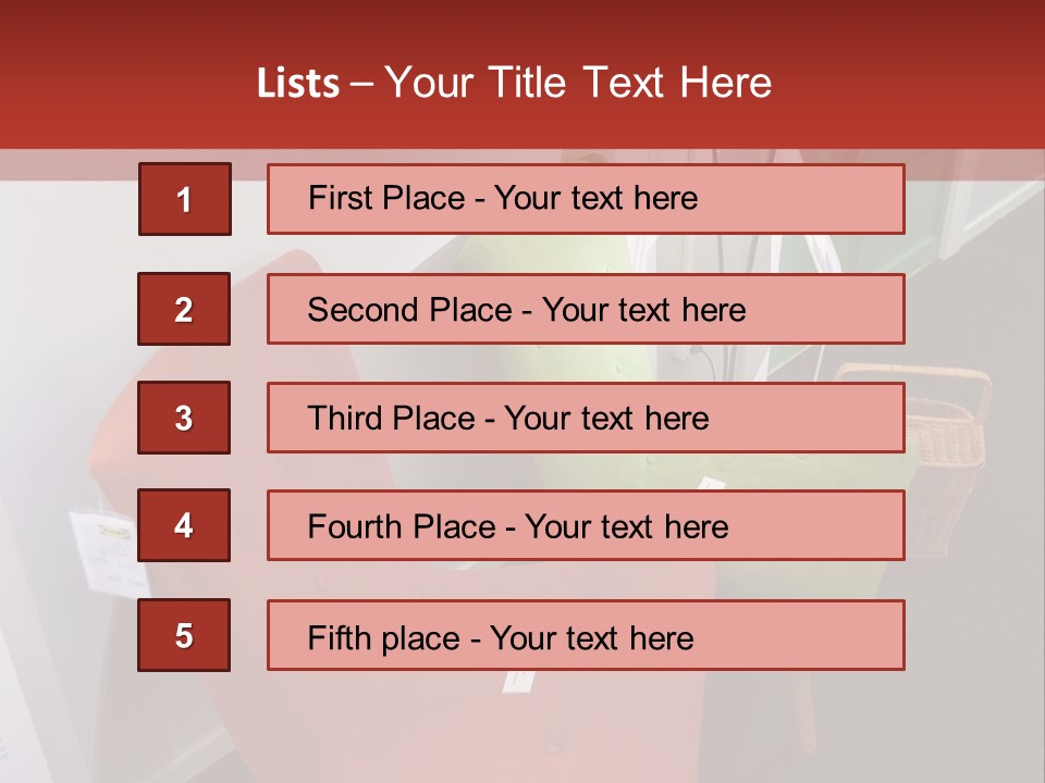 A Red Chair Sitting Next To A Green Chair PowerPoint Template