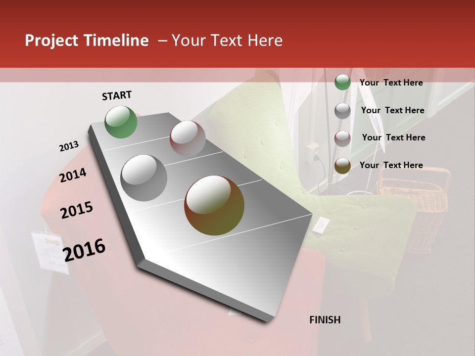 A Red Chair Sitting Next To A Green Chair PowerPoint Template