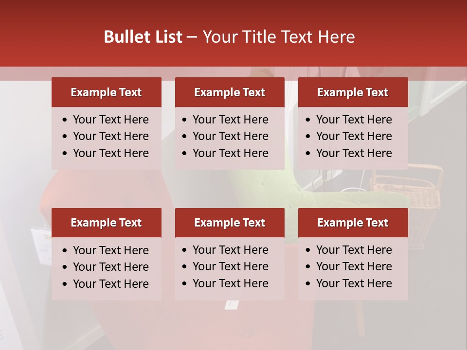 A Red Chair Sitting Next To A Green Chair PowerPoint Template