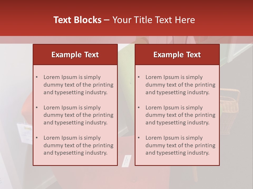 A Red Chair Sitting Next To A Green Chair PowerPoint Template