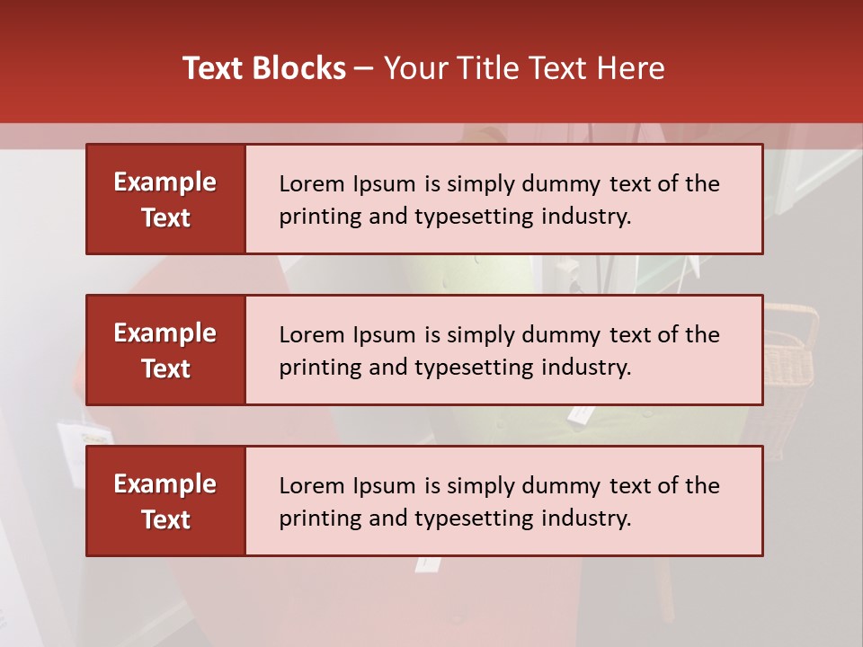 A Red Chair Sitting Next To A Green Chair PowerPoint Template