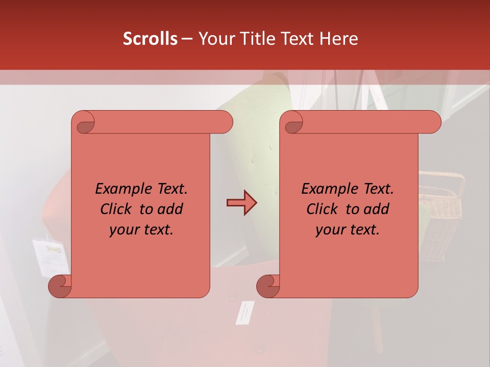 A Red Chair Sitting Next To A Green Chair PowerPoint Template