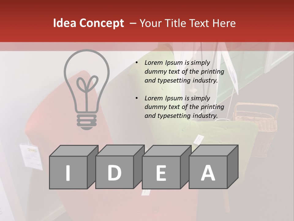 A Red Chair Sitting Next To A Green Chair PowerPoint Template