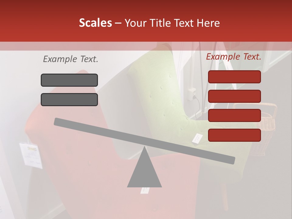A Red Chair Sitting Next To A Green Chair PowerPoint Template