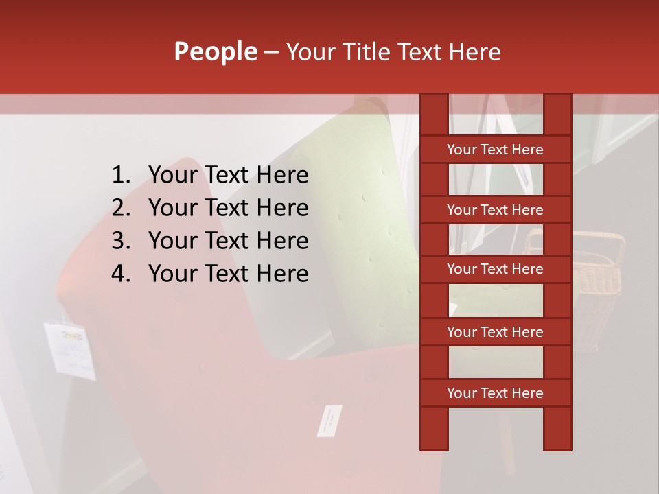 A Red Chair Sitting Next To A Green Chair PowerPoint Template