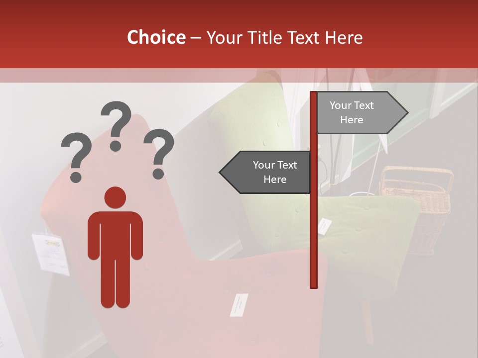 A Red Chair Sitting Next To A Green Chair PowerPoint Template