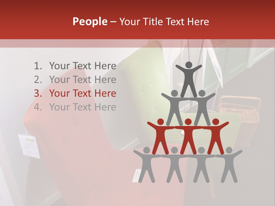 A Red Chair Sitting Next To A Green Chair PowerPoint Template