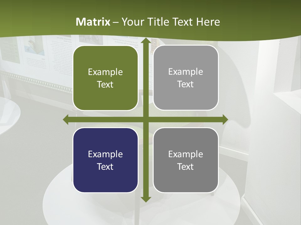 A Green Chair Sitting On Top Of A White Circle PowerPoint Template