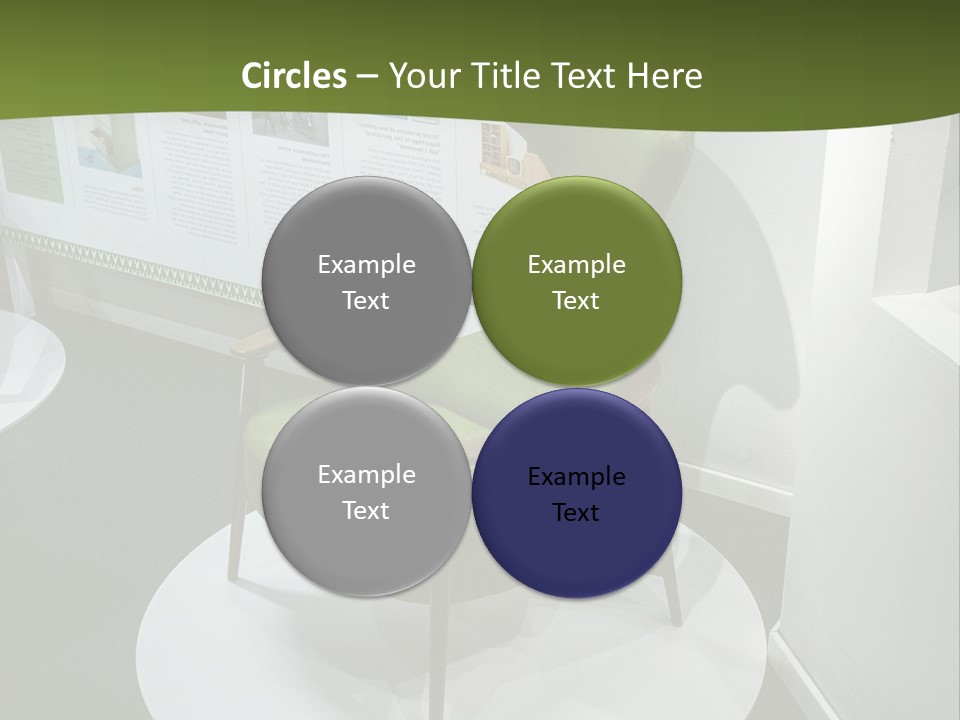 A Green Chair Sitting On Top Of A White Circle PowerPoint Template