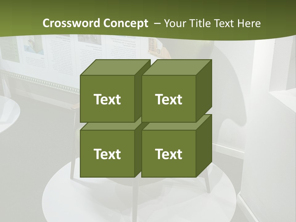 A Green Chair Sitting On Top Of A White Circle PowerPoint Template