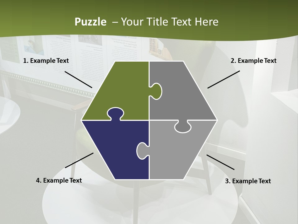 A Green Chair Sitting On Top Of A White Circle PowerPoint Template