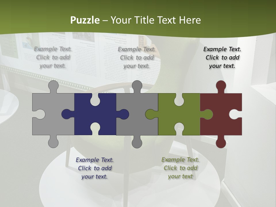 A Green Chair Sitting On Top Of A White Circle PowerPoint Template