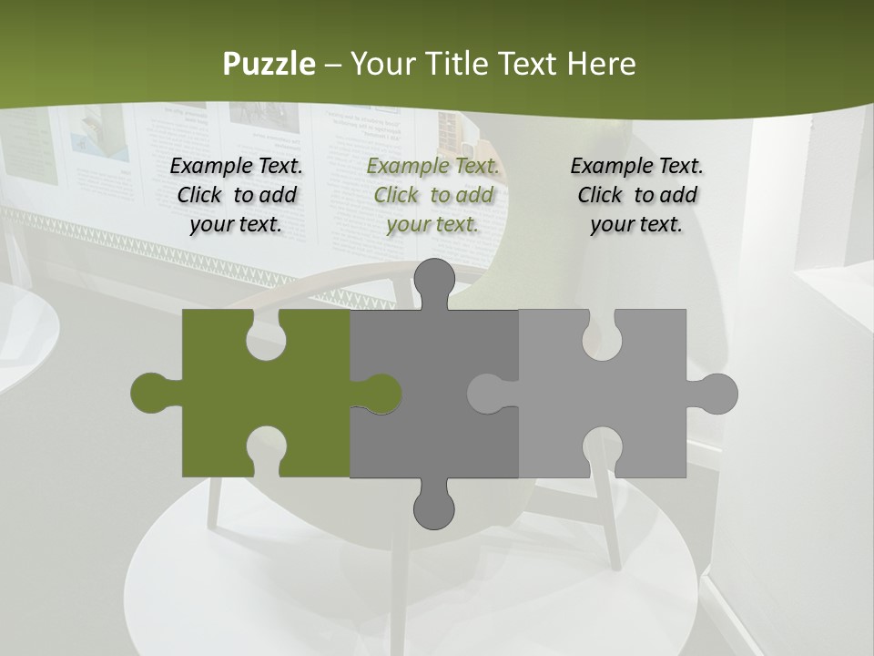 A Green Chair Sitting On Top Of A White Circle PowerPoint Template